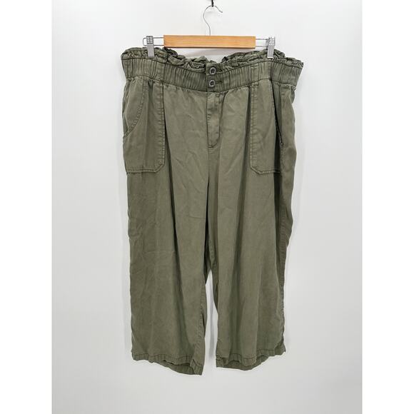 Torrid Green Pull-On Wide Leg Tencel High-Rise Paperbag Waist Pant Women Size 16 - Picture 1 of 9